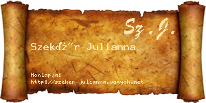 Szekér Julianna névjegykártya